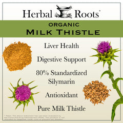 Herbal Roots etiqueta con sellos USDA Organic y cGMP verificados