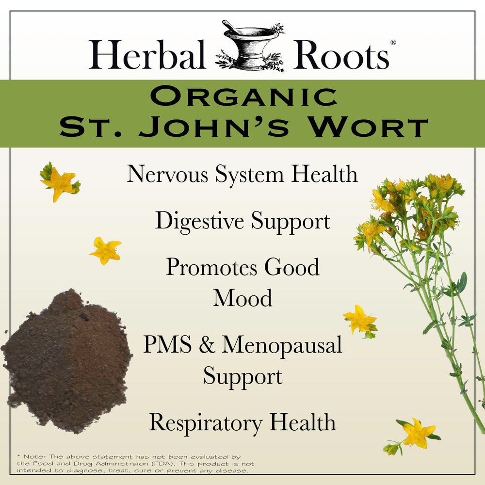 Herbal Roots etiqueta con información de 450 mg por ración y sello cGMP