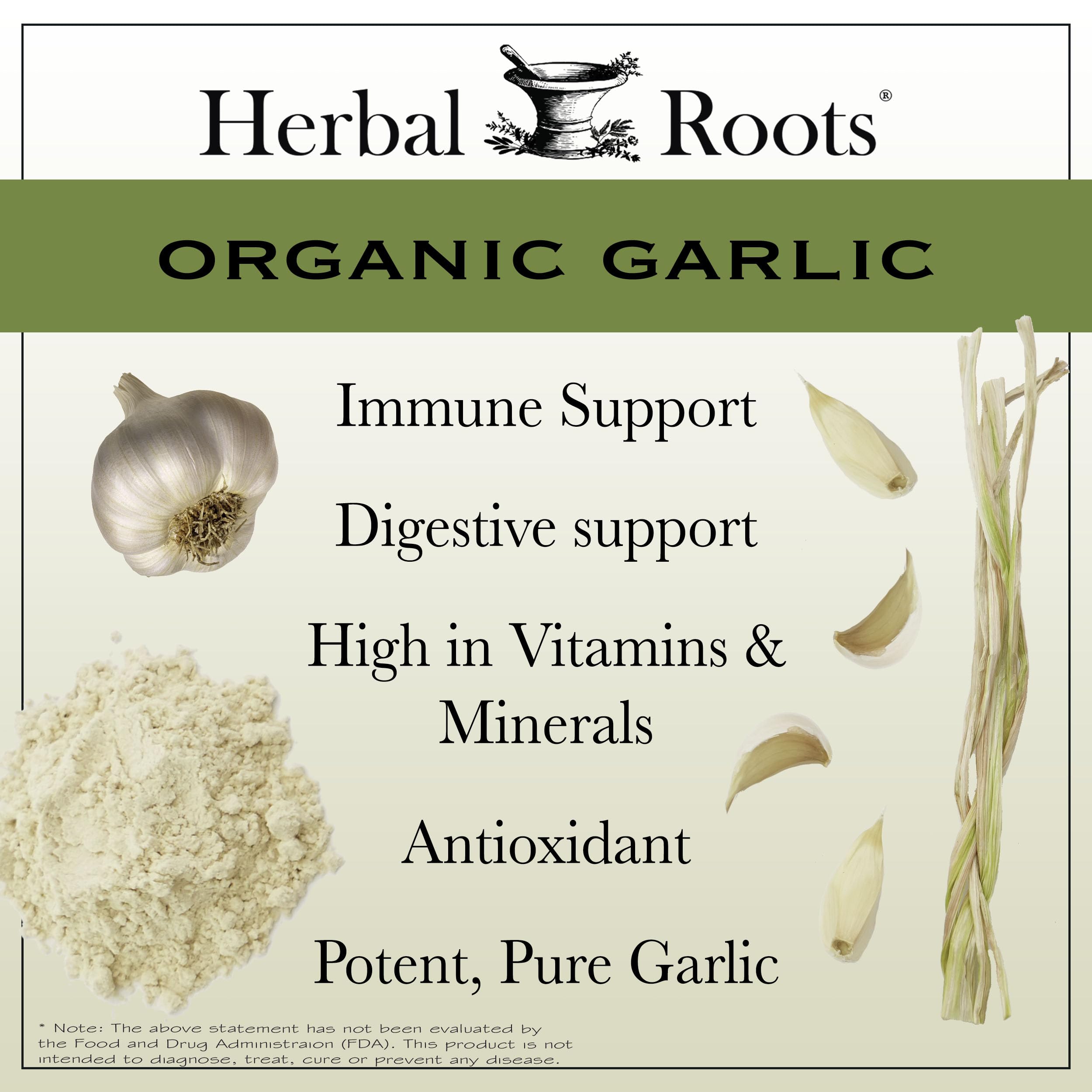 Herbal Roots etiqueta con ingredientes y certificaciones para transparencia