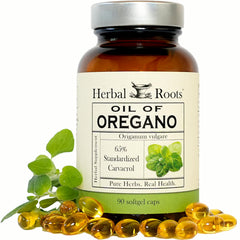 Herbal Roots envase frontal mostrando la marca y el beneficio de pureza