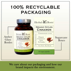 Herbal Roots tamaño comparativo de la botella para evaluación de porciones