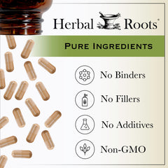 Herbal Roots frasco en cocina, estilo de vida saludable y uso cotidiano