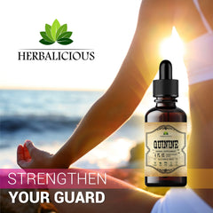 HERBALICIOUS escena nocturna con frasco, apoyo al descanso
