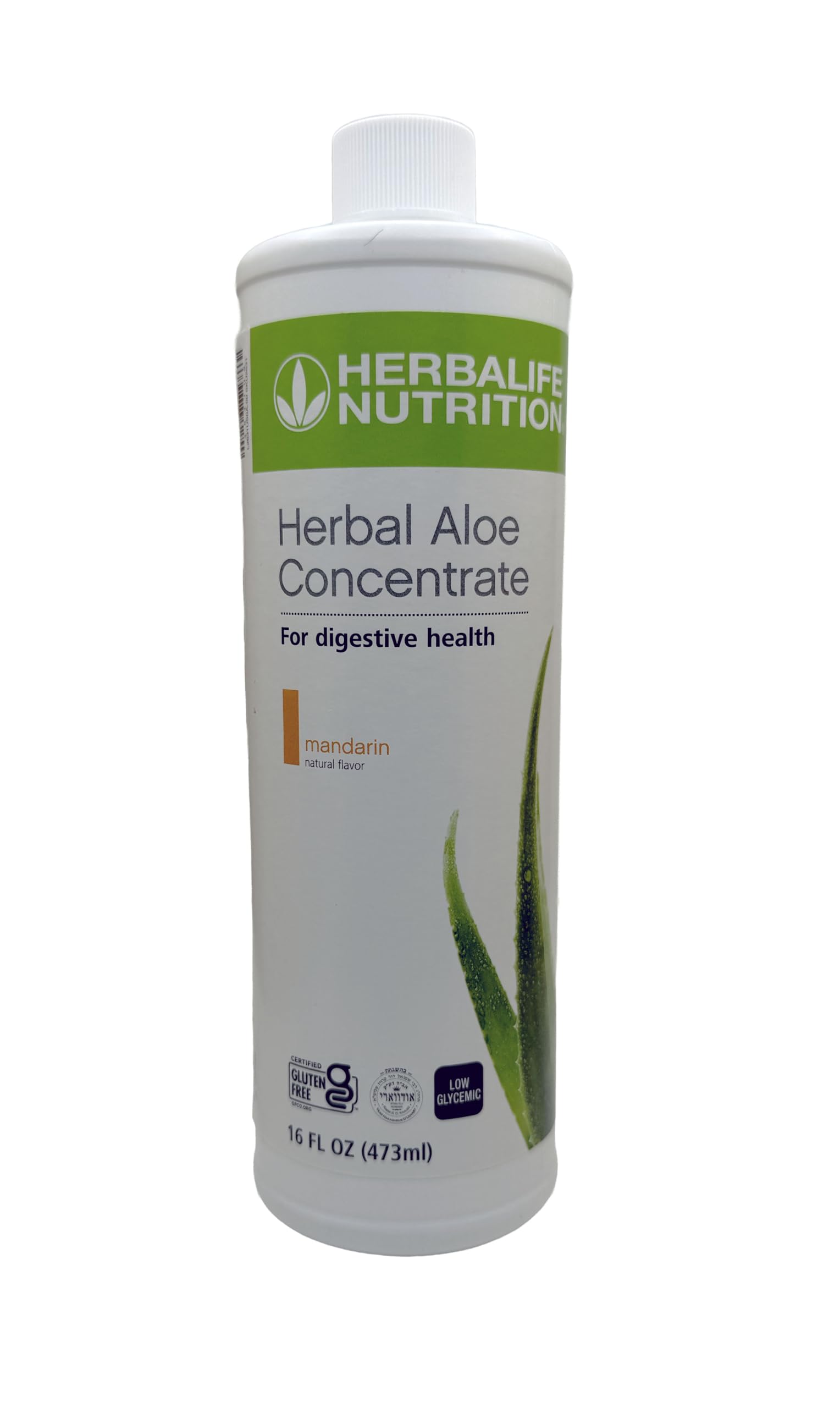 Herbalife Aloe Concentrate mandarina botella frontal y etiqueta clara para identificar el producto