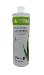 Herbalife Aloe Concentrate mandarina botella frontal y etiqueta clara para identificar el producto
