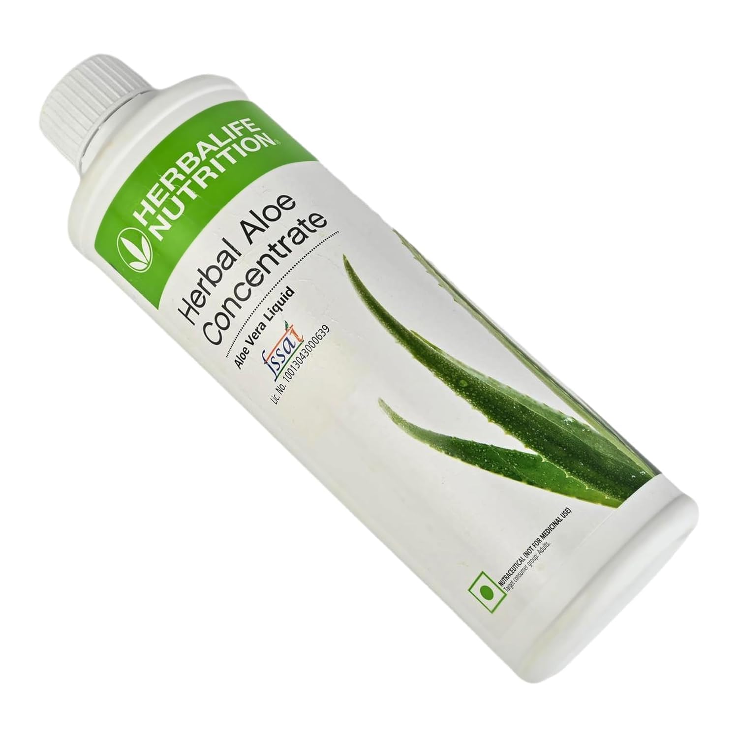 Herbalife primer plano textura de aloe y gotas para percepción de pureza