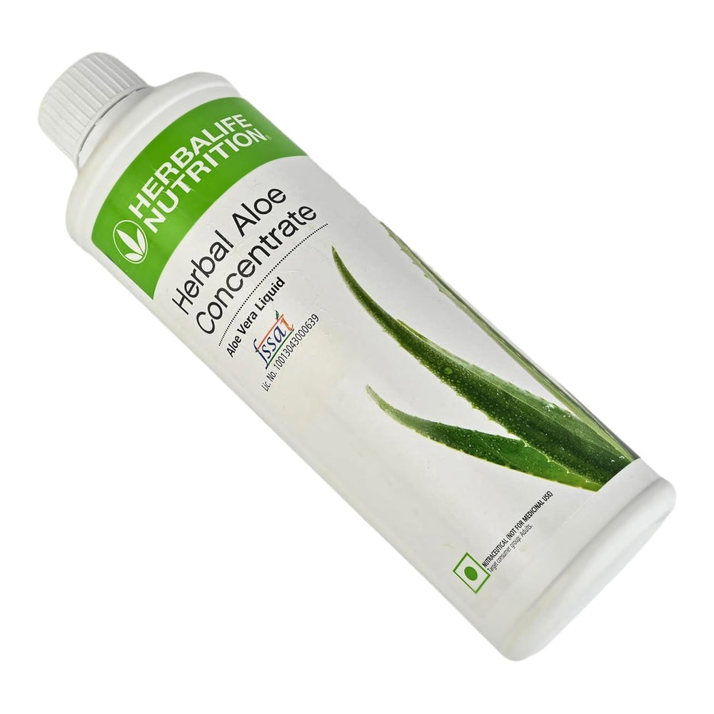 Herbalife primer plano textura de aloe y gotas para percepción de pureza