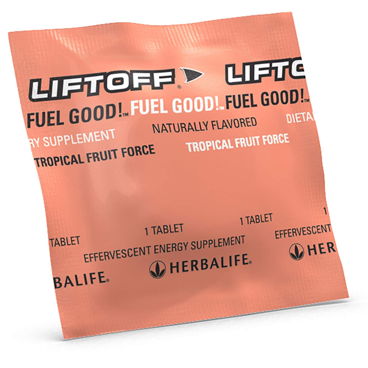 Herbalife Liftoff tableta en primer plano destacando textura y disolución rápida