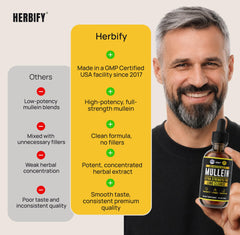 HERBIFY frasco junto a una regla para comparar tamaño beneficio frasco compacto