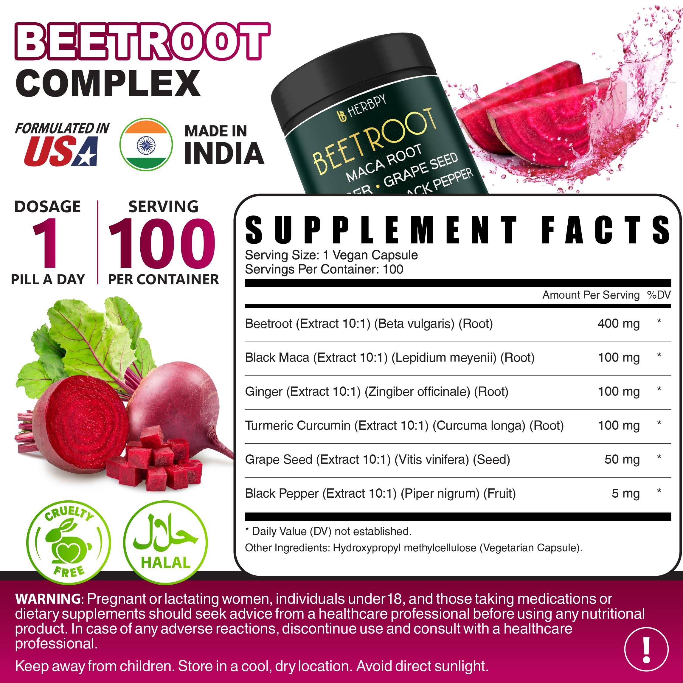 Herbpy 6en1 Pimienta Negra: cápsulas que favorecen la absorción de nutrientes.