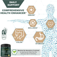 Herbpy 7en1 Clavo, etiqueta clara con ingredientes