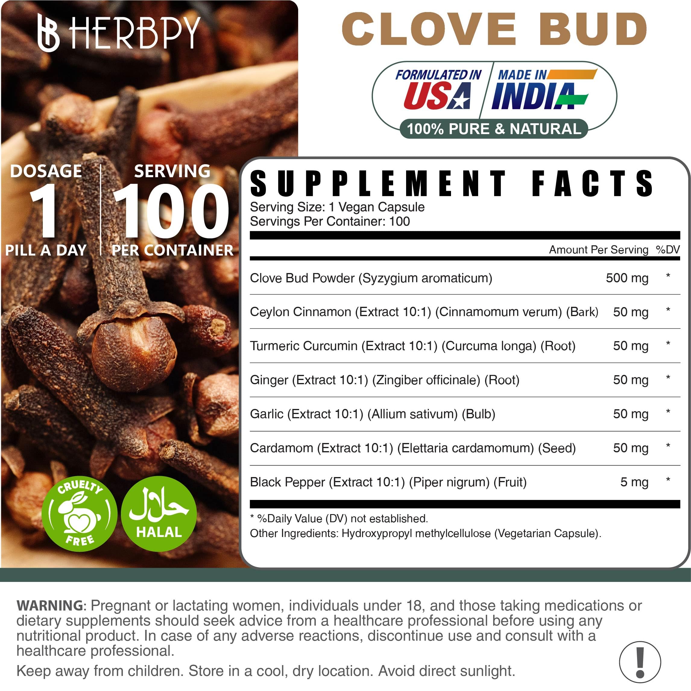 Herbpy 7en1 Clavo, porción diaria para bienestar natural