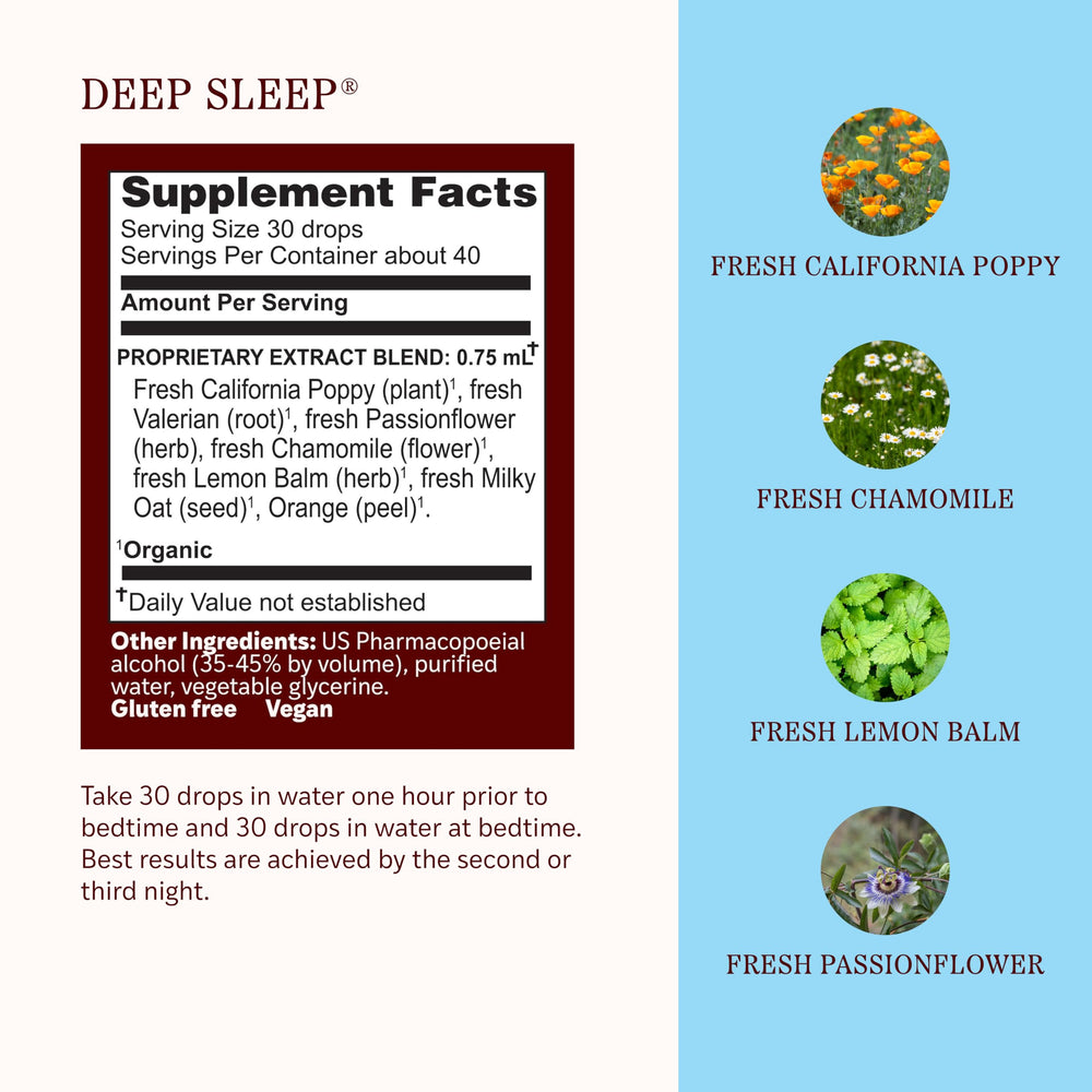 Herbs Etc. Deep Sleep gotas en superficie mostrando textura y potencia