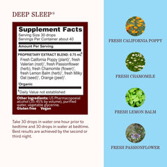 Herbs Etc. Deep Sleep gotas en superficie mostrando textura y potencia