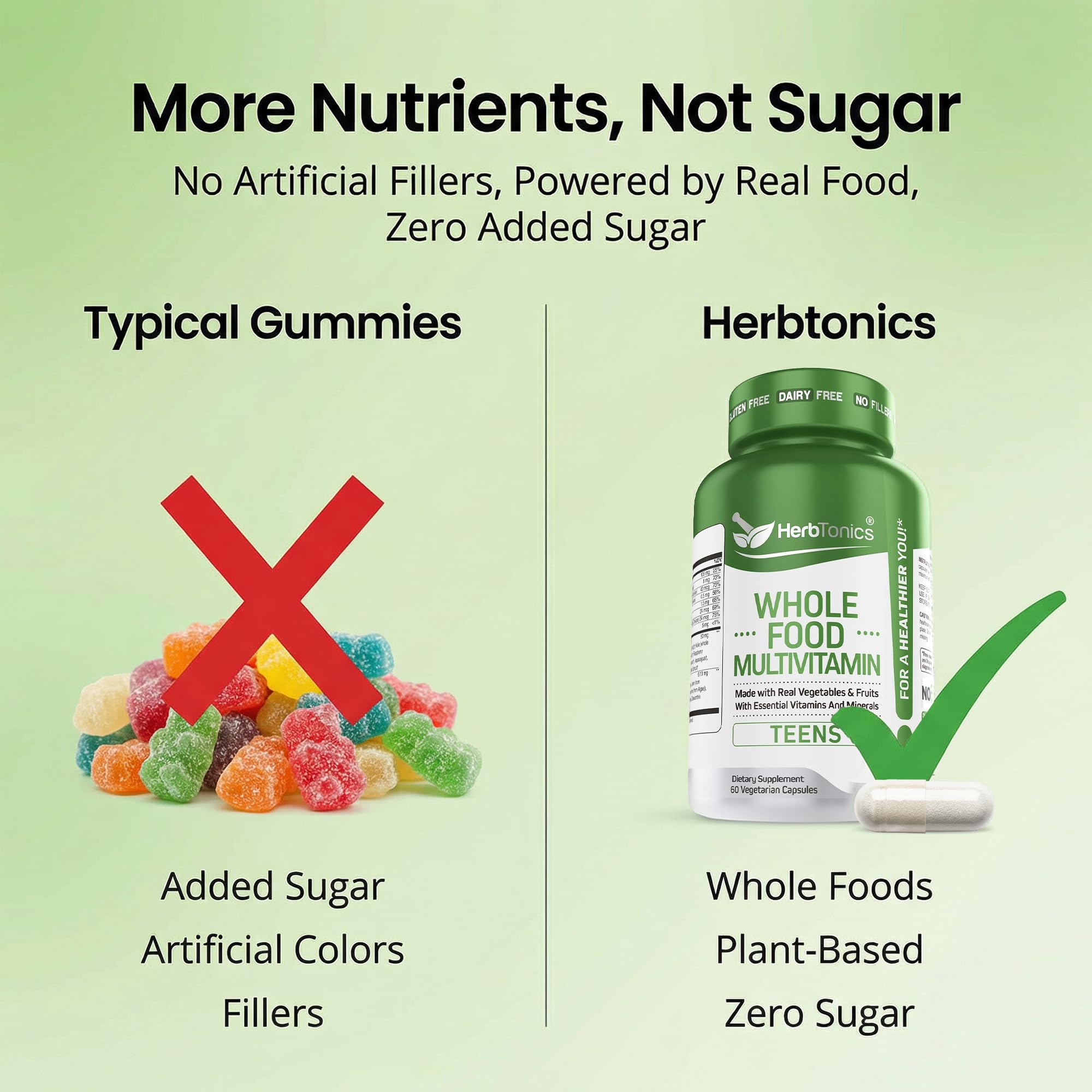 Herbtonics close up mezcla de superalimentos que aporta antioxidantes