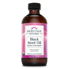 HERITAGE STORE botella frontal de aceite de semilla negra orgánico para uso diario