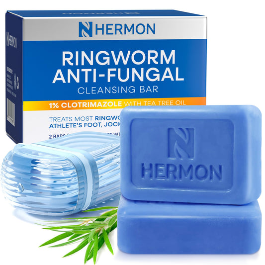 Hermon jabón en barra frontal muestra la presentación y limpieza eficaz