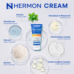Hermon etiqueta de ingredientes mostrando fórmula suave