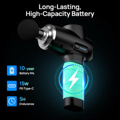 HEYCHY massager comparación de tamaño en mano para transporte fácil