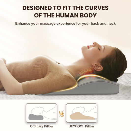 Heycool primer plano de nodos shiatsu, muestra acción profunda en músculos