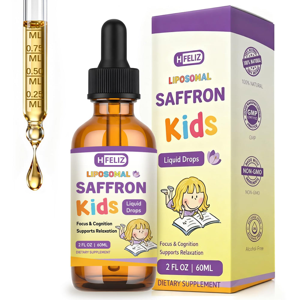 HFELIZ frasco frente mostrando gotas liposomales para mejor absorción