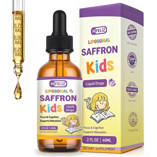 HFELIZ frasco frente mostrando gotas liposomales para mejor absorción