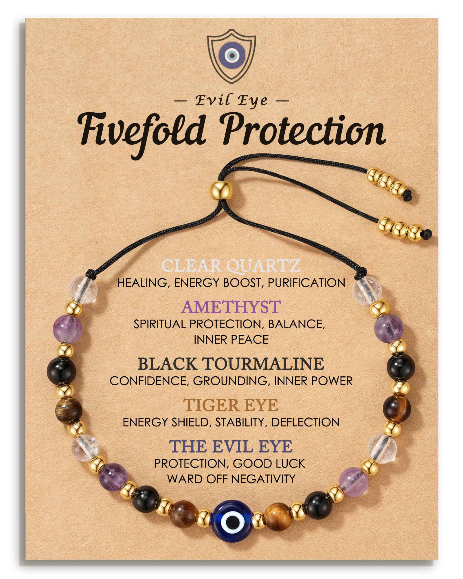 HGDEER pulsera frontal con ojo turco, amuleto visible y estilo protector