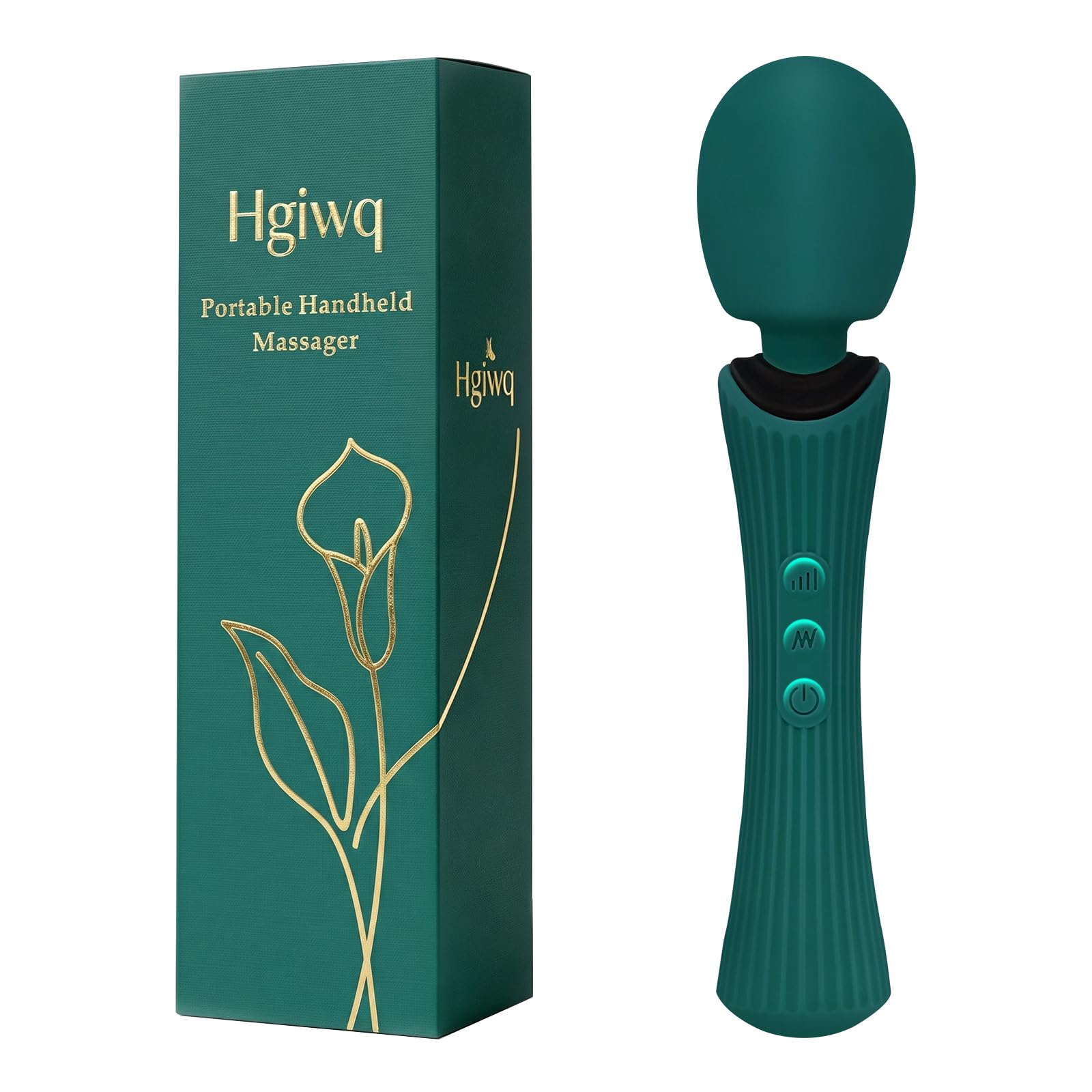 Hgiwq vista frontal del masajeador verde, apariencia compacta y elegante