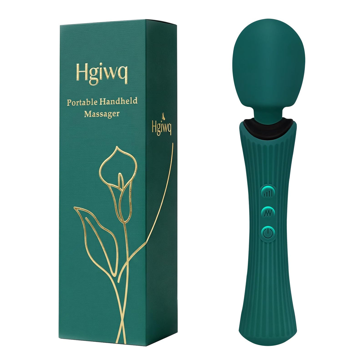 Hgiwq vista frontal del masajeador verde, apariencia compacta y elegante
