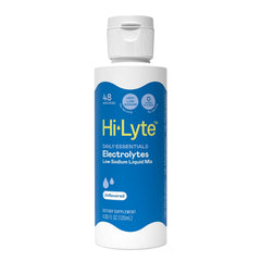 Hi-Lyte botella frontal mostrando etiqueta y tamaño portátil para hidratación