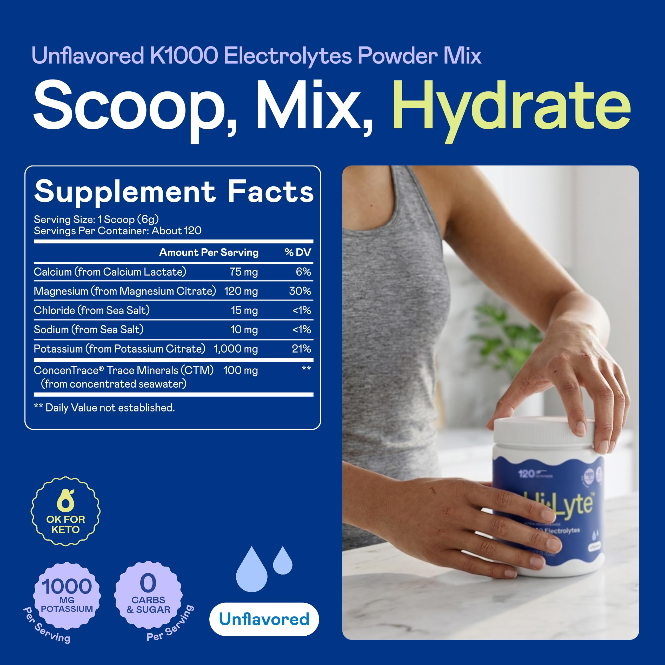 Hi-Lyte mezcla disuelta en vaso, hidratación instantánea para entrenos