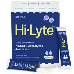 Hi-Lyte empaque frontal mostrando 30 sobres y beneficio portabilidad