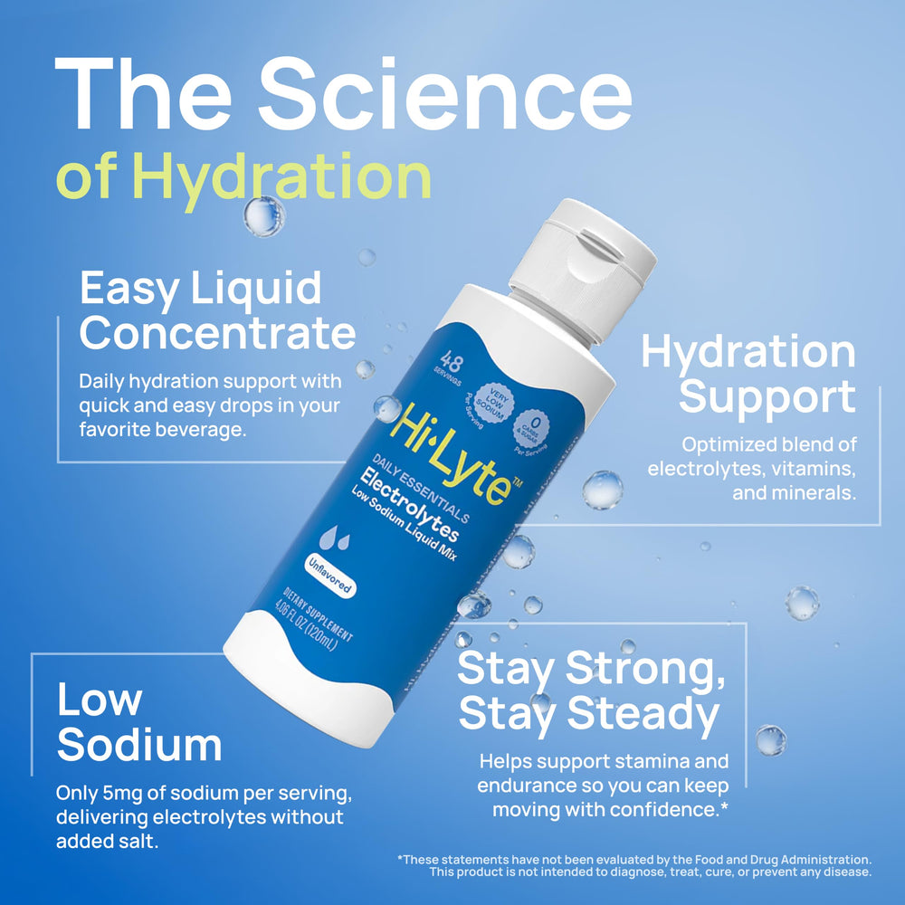 Hi-Lyte usándose en una botella de agua durante ejercicio para reponer minerales