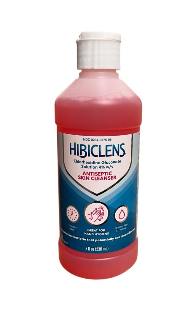 Hibiclens botella frontal pack de 5 mostrando la presentación y facilidad de reposición