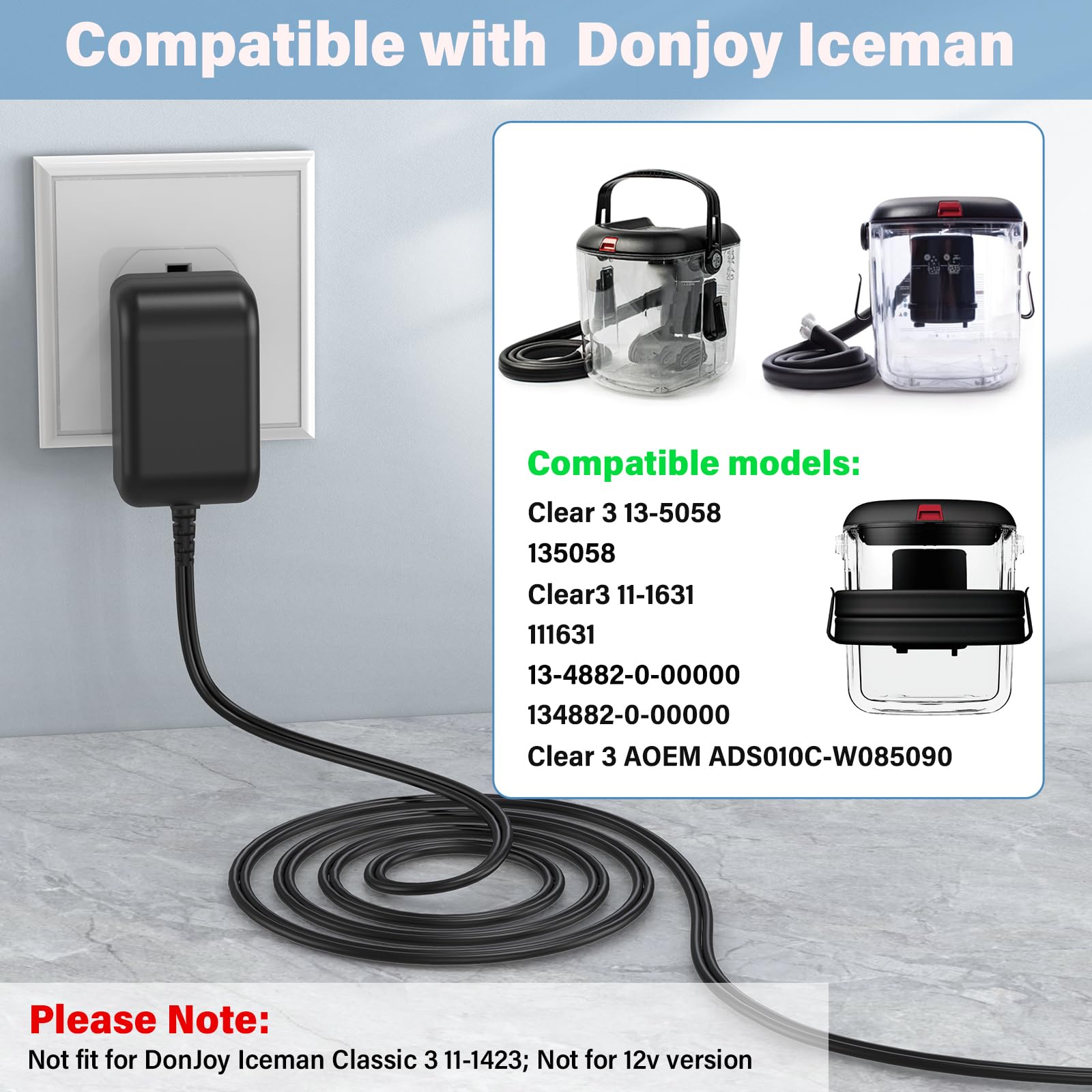 HIENADTOR detalle del conector DC 8.5V mostrando ajuste seguro y preciso