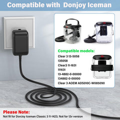 HIENADTOR detalle del conector DC 8.5V mostrando ajuste seguro y preciso