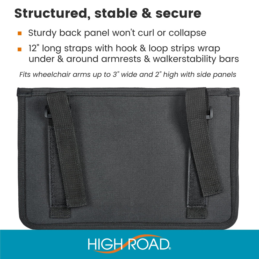 High Road bolsa instalada en andador mostrando accesibilidad y orden