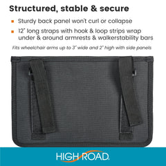 High Road bolsa instalada en andador mostrando accesibilidad y orden