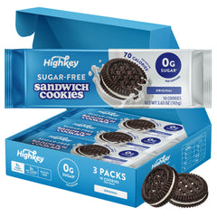 HighKey empaque frontal mostrando 30 galletas, práctico para llevar