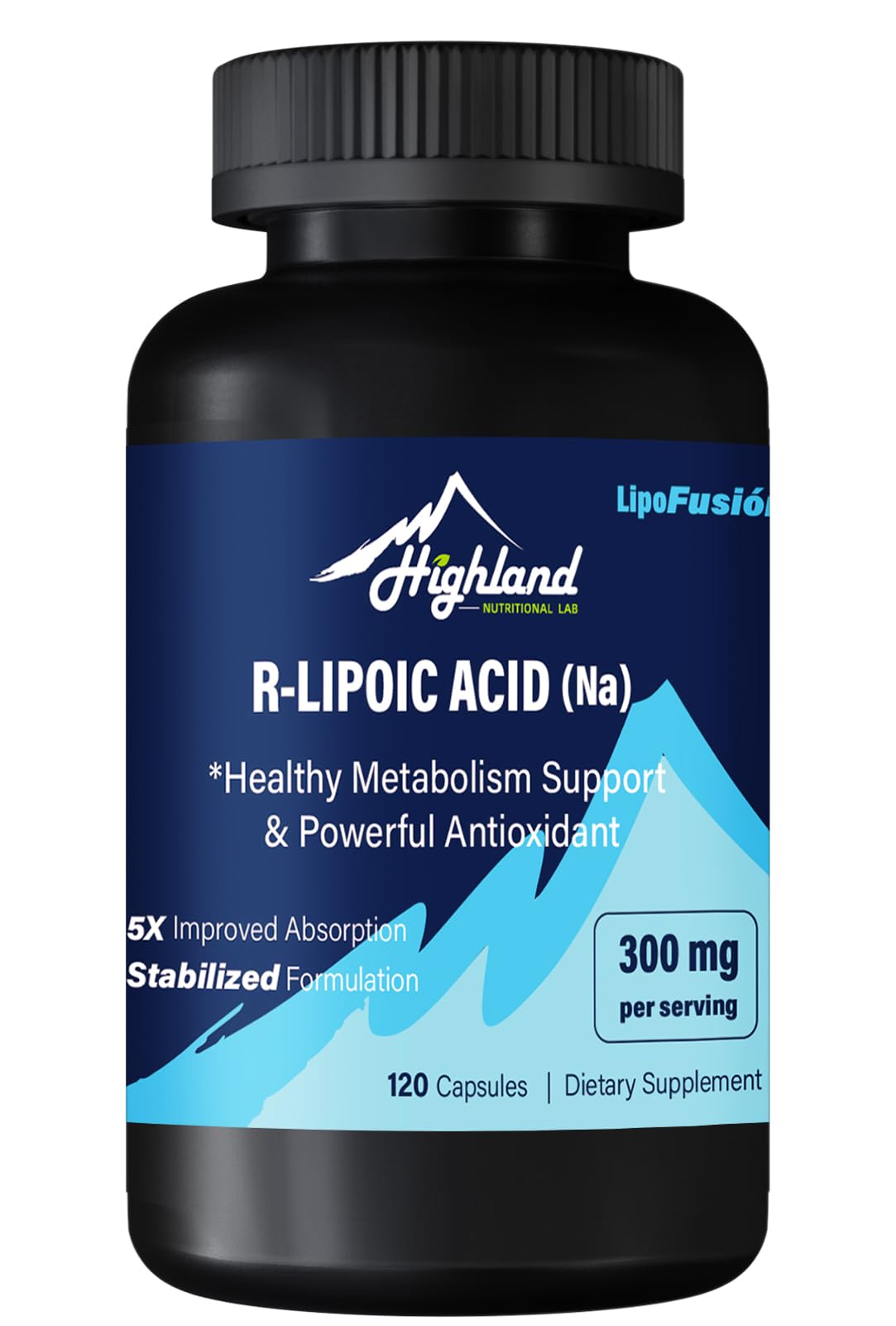 Highland Nutritional Lab frente del envase mostrando 120 cápsulas y etiqueta clara