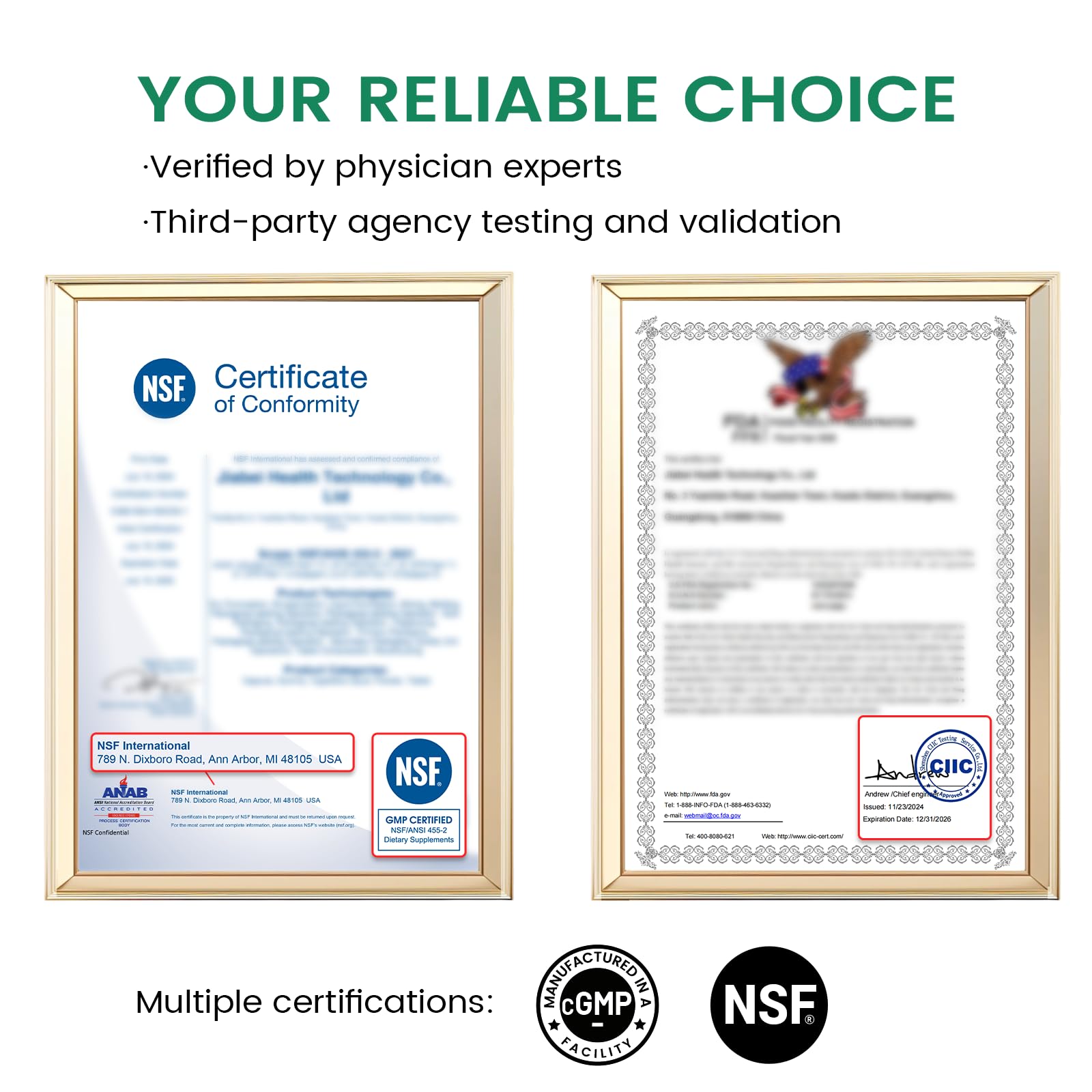 HIIHONE embalaje y certificados que aseguran calidad verificada