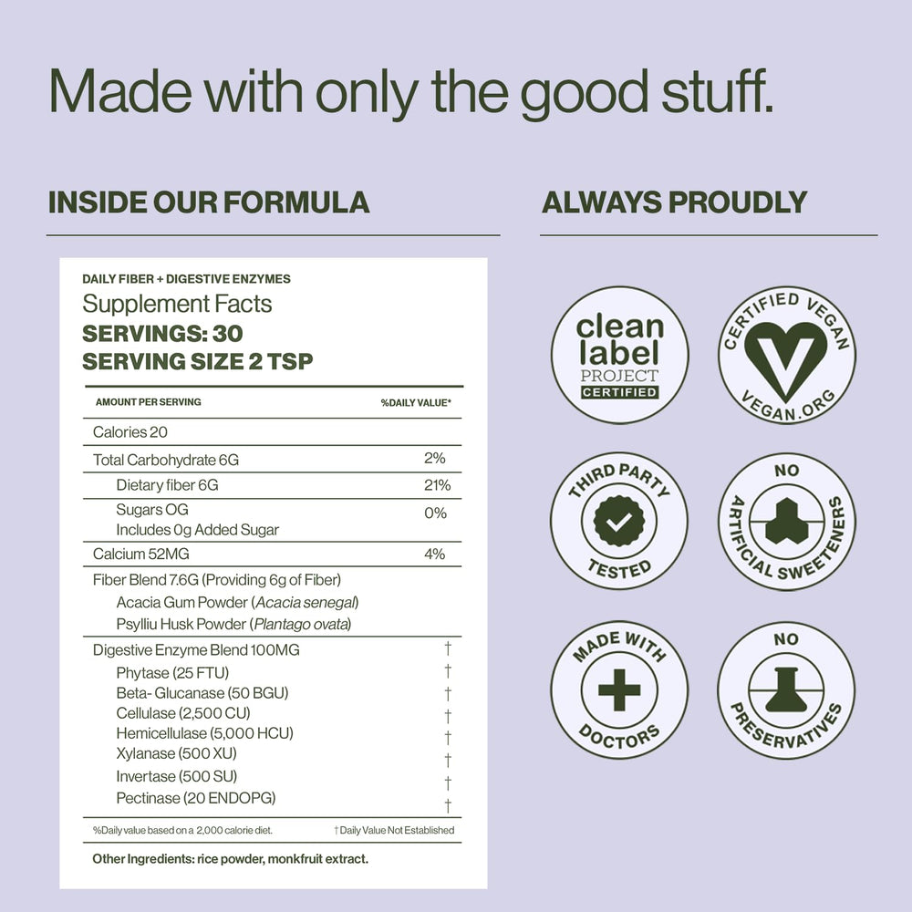 Etiqueta Hilma con información nutricional y certificación Clean Label Project