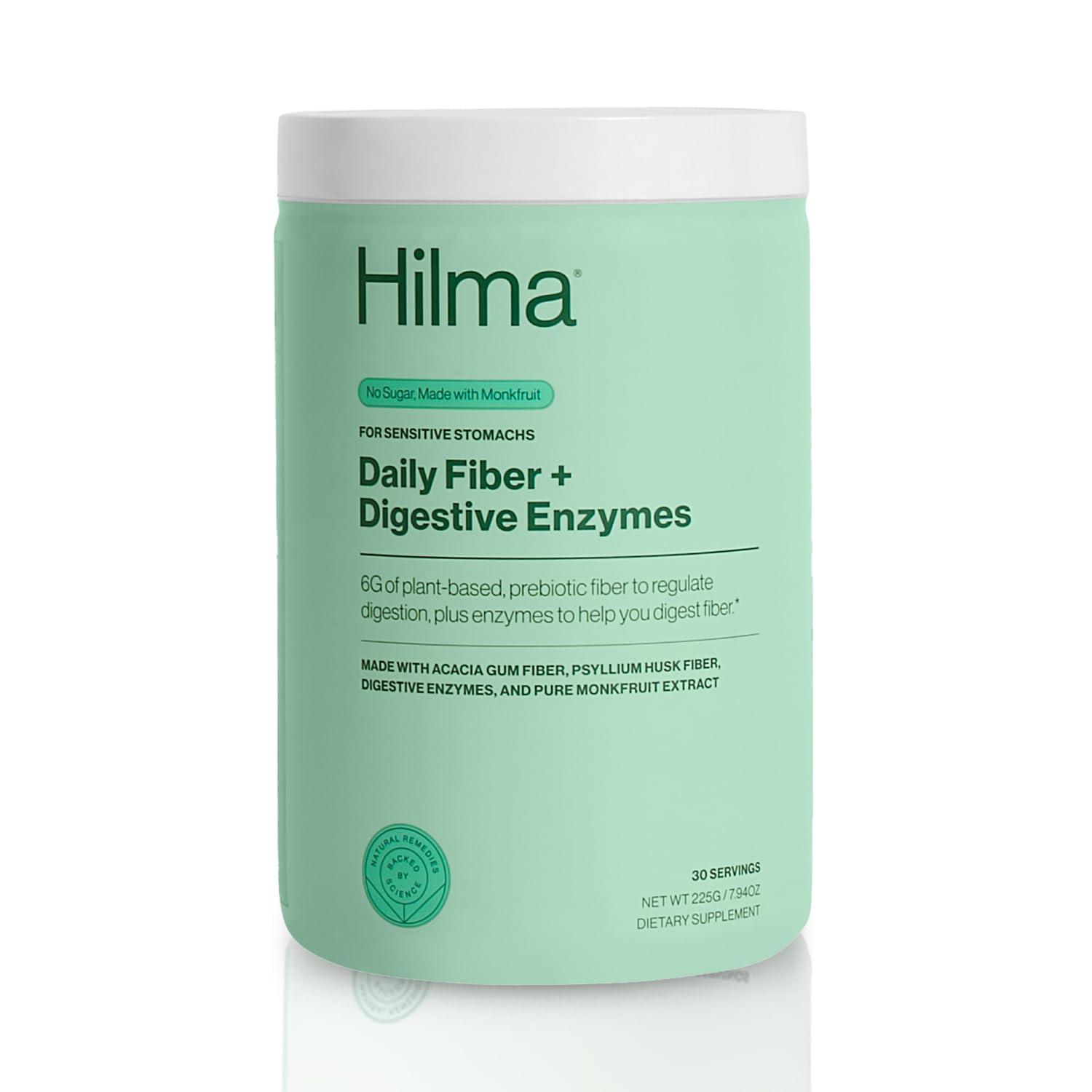 Hilma frente del envase mostrando diseño y beneficios para la digestión