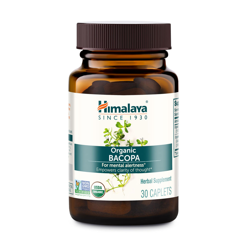 Himalaya frasco frente que muestra el envase y beneficios orgánicos