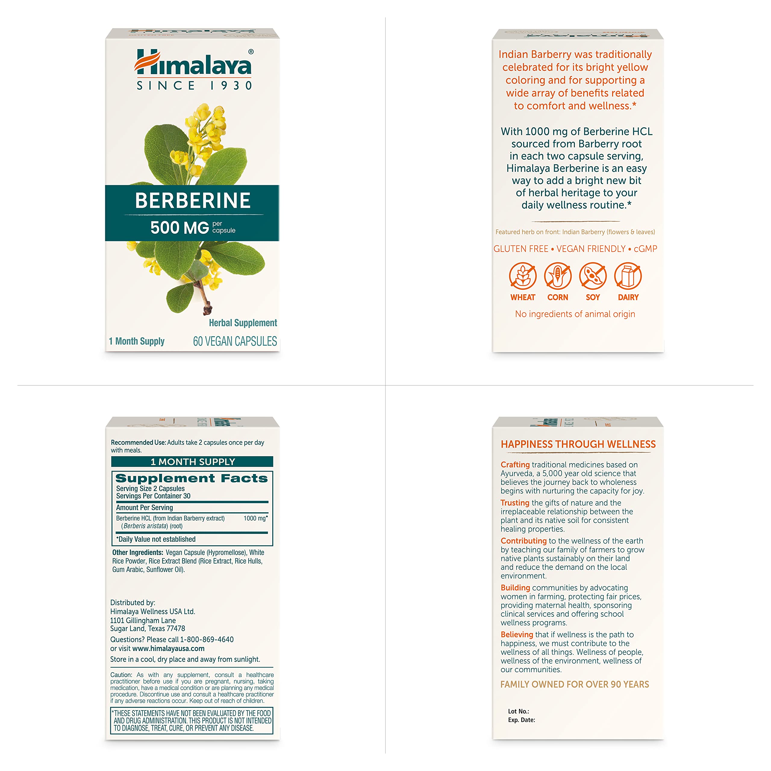 Himalaya frasco abierto con cápsulas, conveniente para almacenamiento