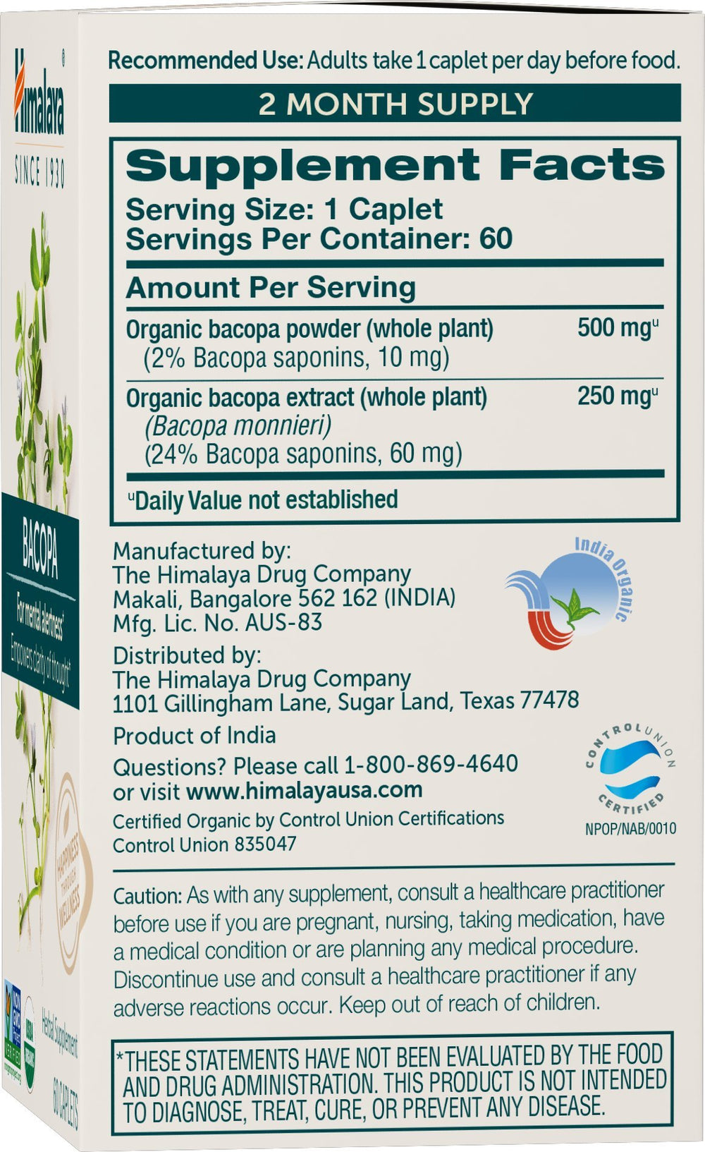 Himalaya caplet en mano para comparar tamaño y dosificación cómoda