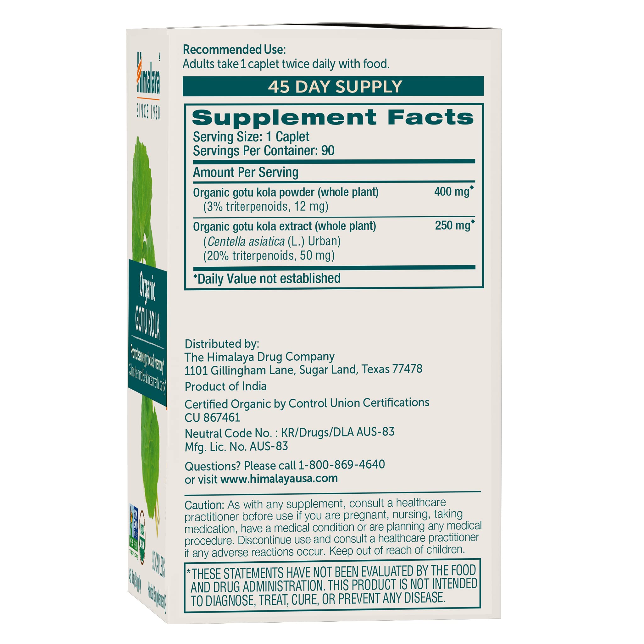 Himalaya cápsulas en mano indicando dosificación cómoda y portátil