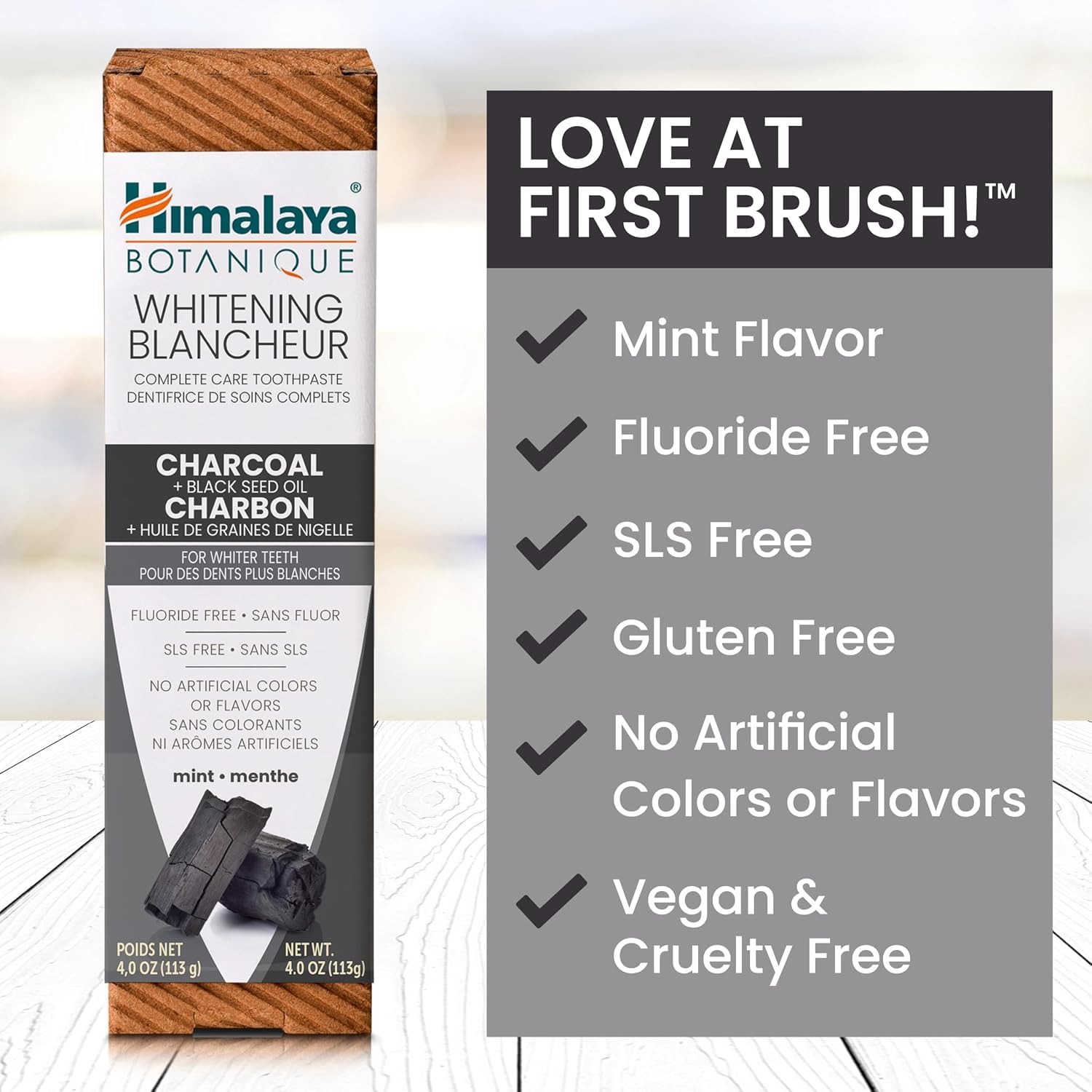 Himalaya carbón de cáscara de coco en polvo para blanqueo suave