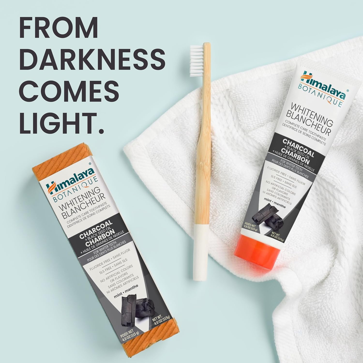 Himalaya etiqueta con lista de ingredientes botánicos y confianza