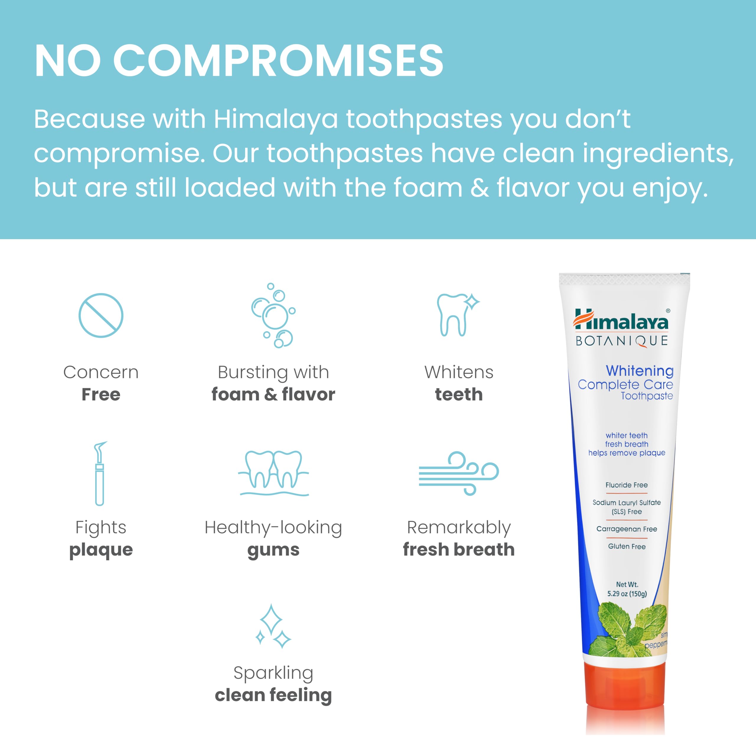 Himalaya pasta dental en cepillo en baño, sensación fresca de menta